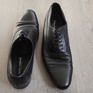 Dolce & Gabbana Men's Vero Cuoio Dark Leather Lace Oxfords Size 8.5